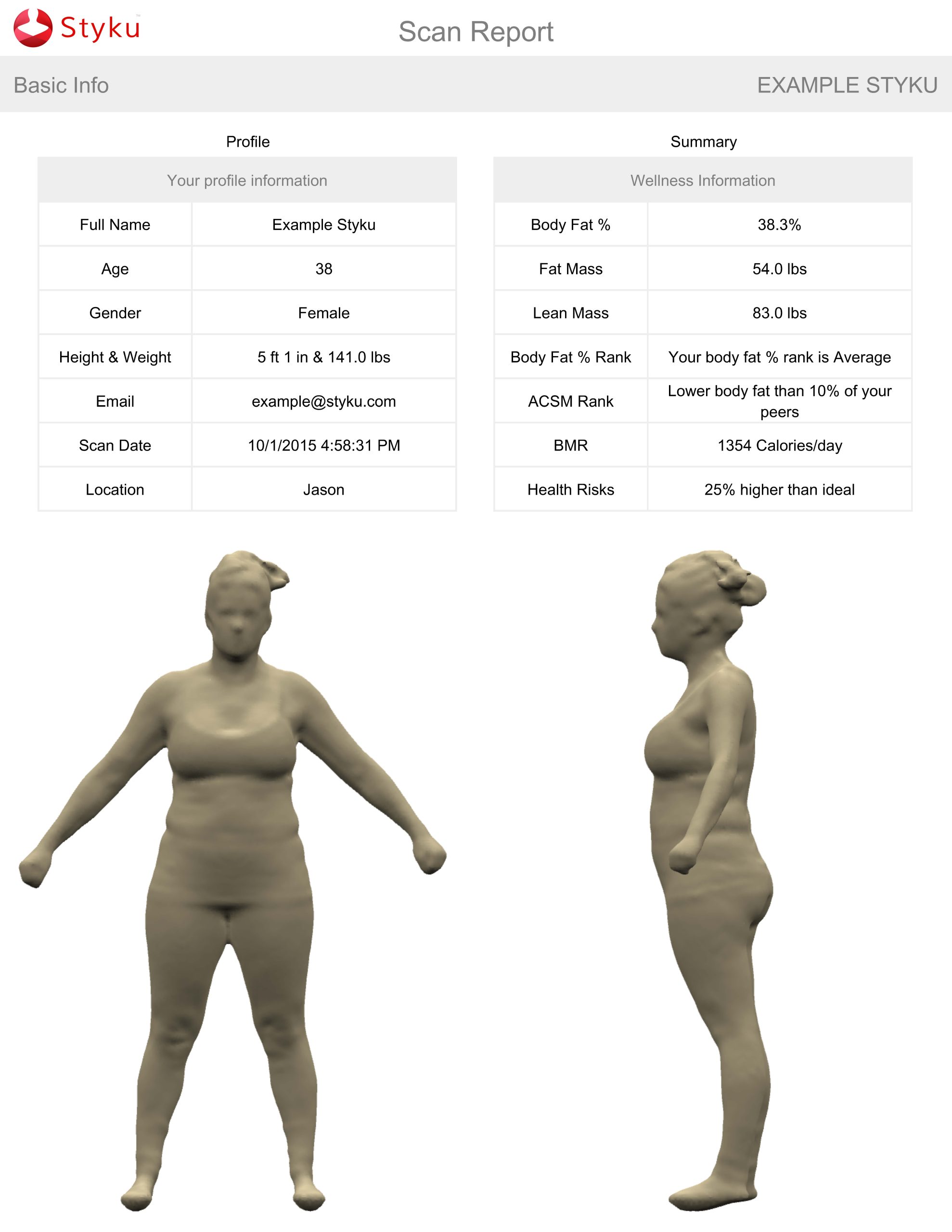 3D scan report page 1